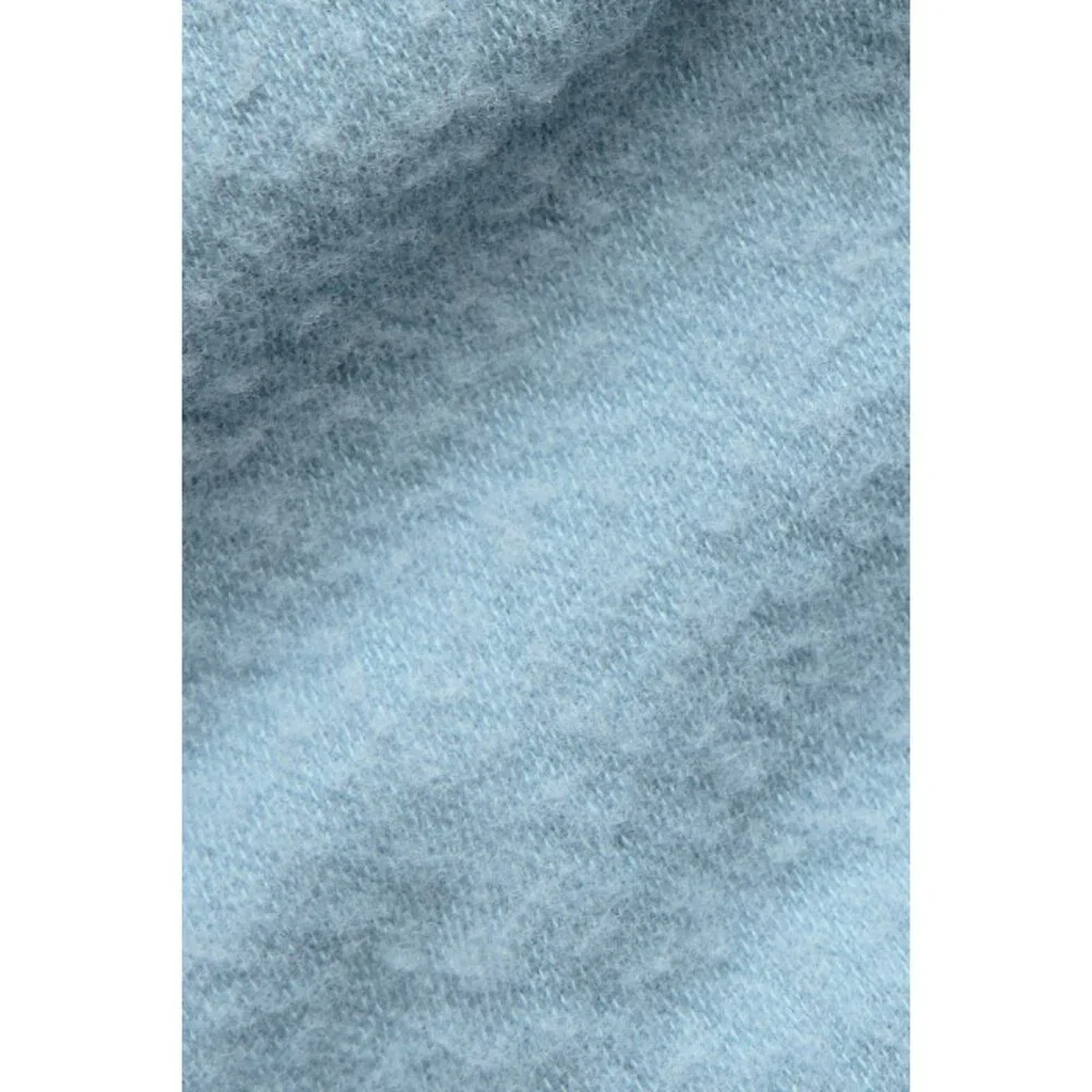 Alo Seamless Winter Warm Plush Cropped Short Sleeve Celestial Blue Zip-Up Henley
